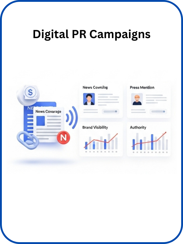 Strategic PR campaigns designed to earn high-authority media coverage and backlinks.