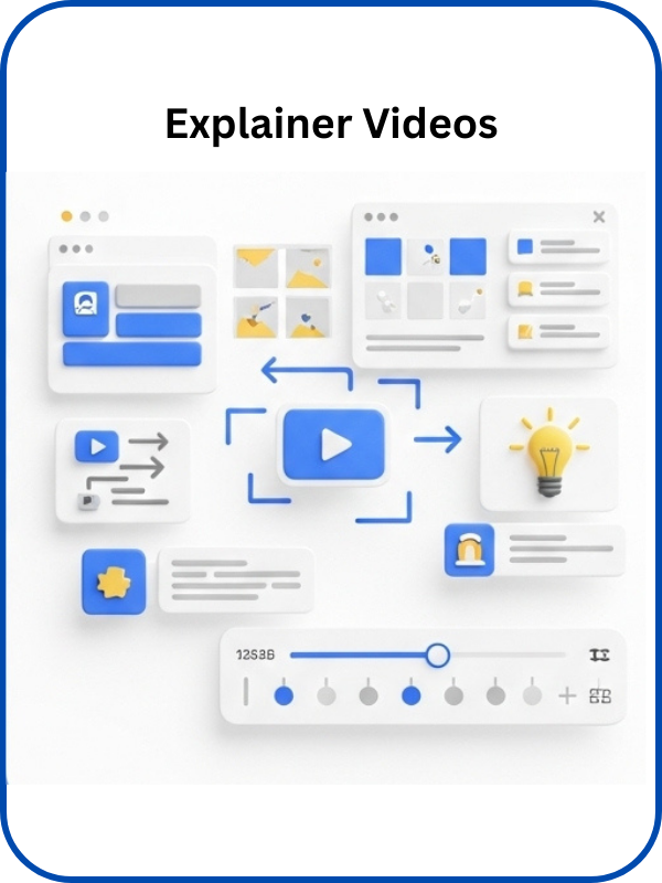 Animated or live explainer videos to communicate products or services clearly.
