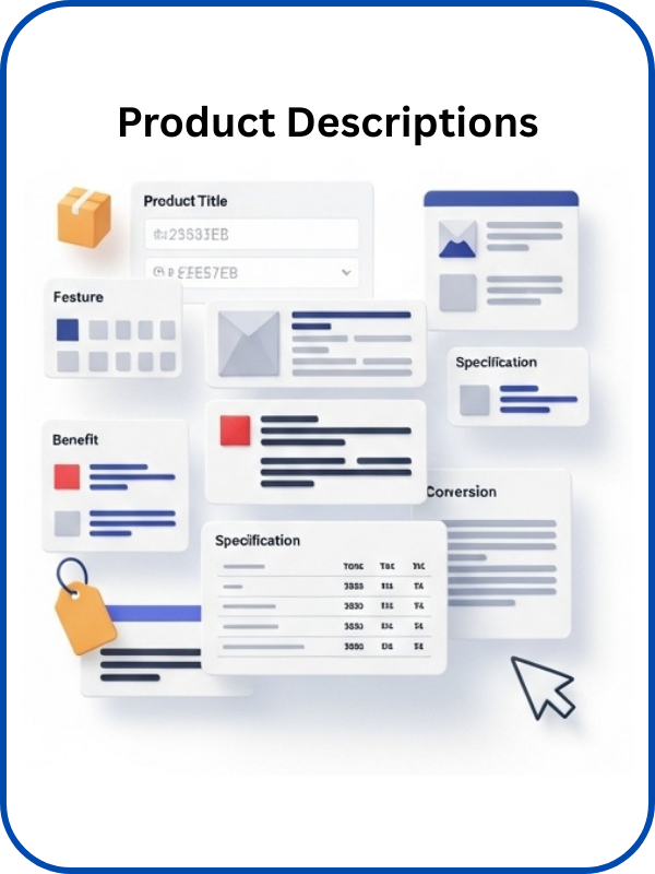 Conversion-focused product descriptions for eCommerce websites.